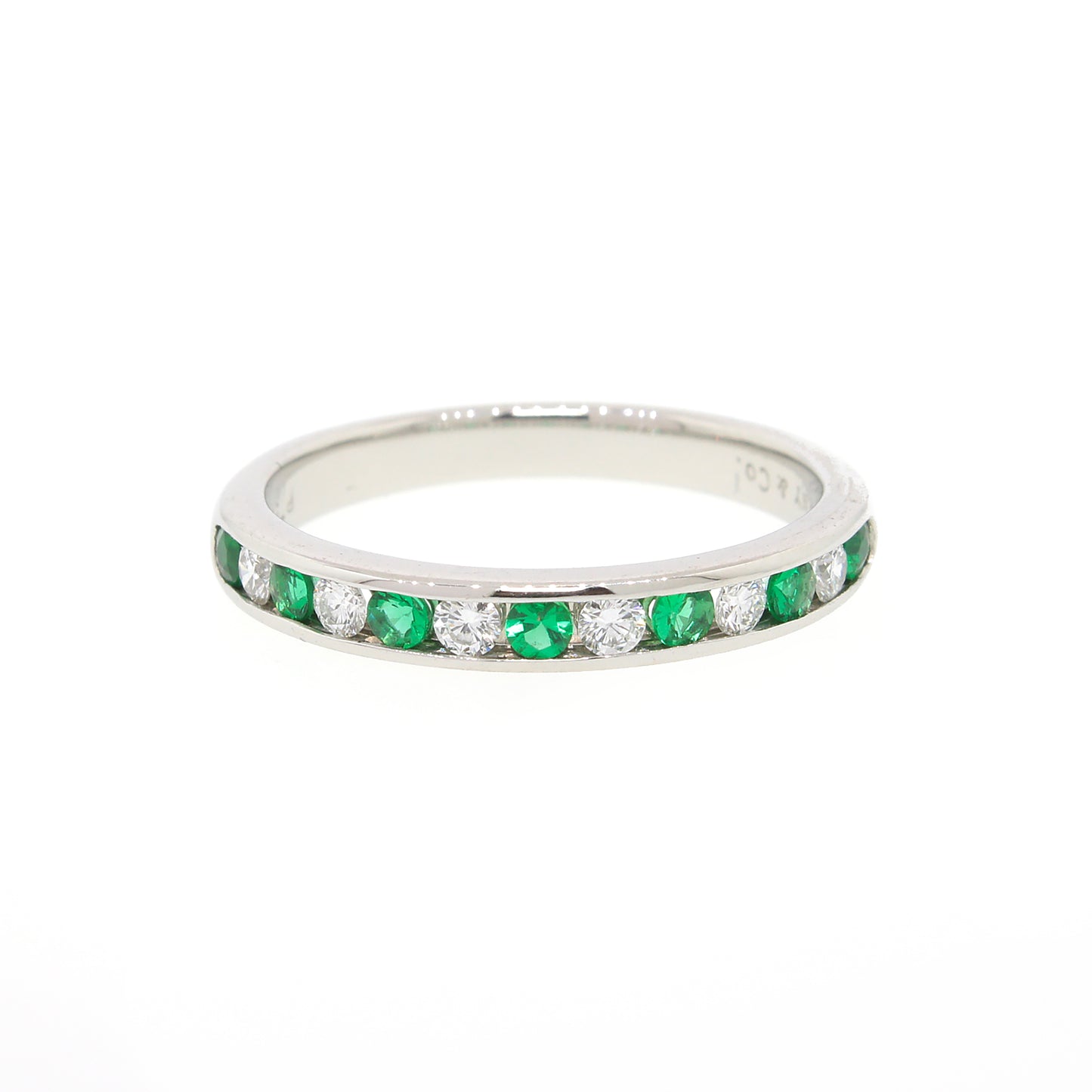 Load image into Gallery viewer, Tiffany and Co. Emerald and Diamond Band Ring

