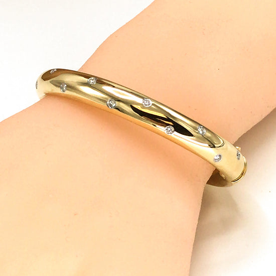 Load image into Gallery viewer, Tiffany and Co. Etoile Diamond Vintage Bangle Bracelet
