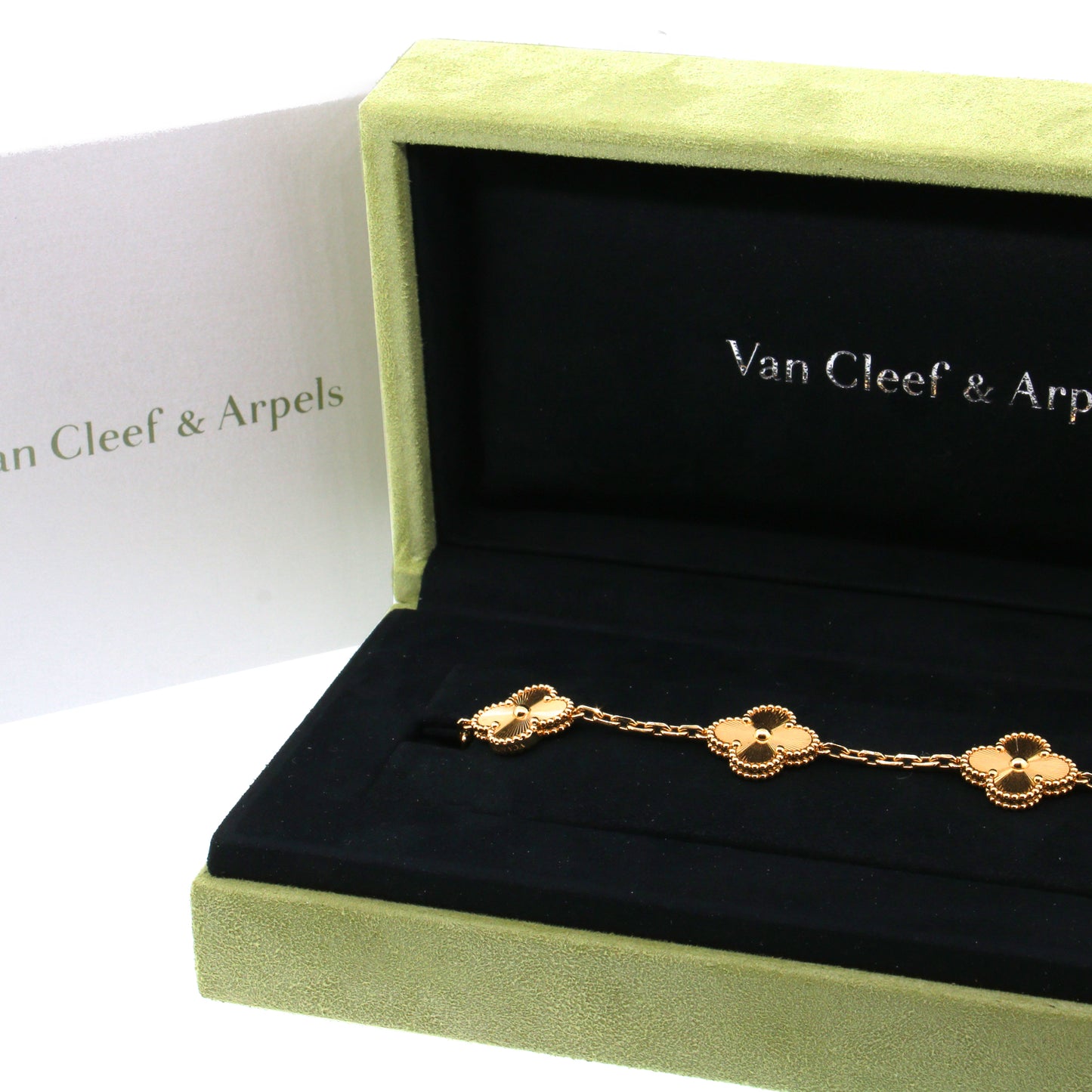 Van Cleef & Arpels Vintage Alhambra 5 Motifs Bracelet Guilloche