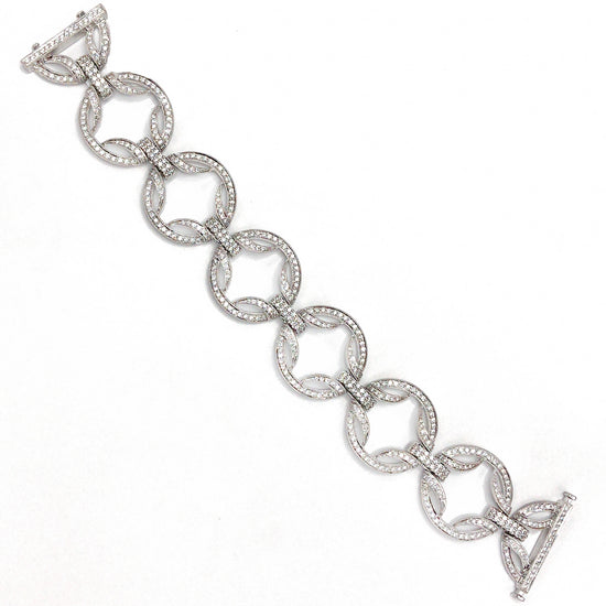 Load image into Gallery viewer, 18k White Gold Circles Diamond Bracelet
