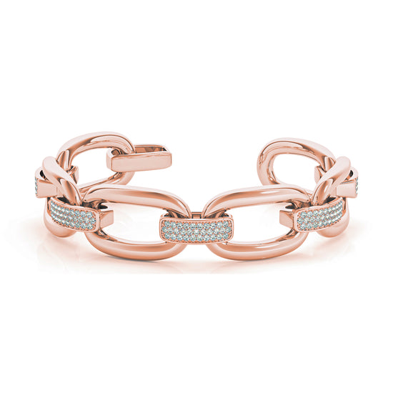 Oval & Diamond-Crusted Link Bracelet