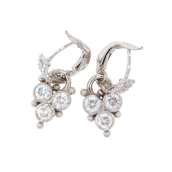 Diamond Drop Huggie Earrings