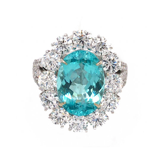 Spectacular Rare Blue Paraiba Tourmaline Ring