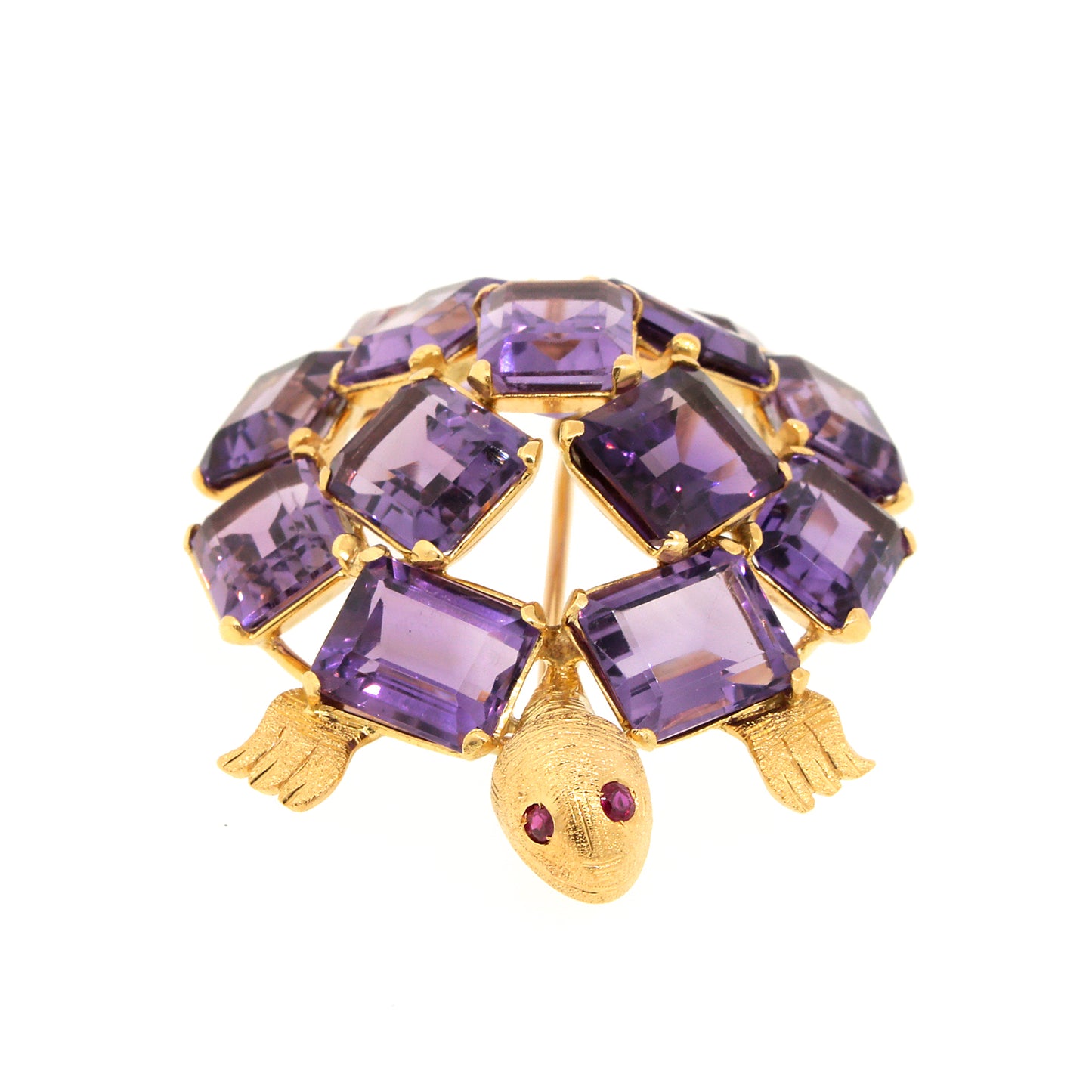 Load image into Gallery viewer, Amethyst Turtle Brooch
