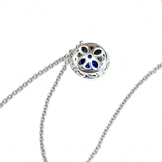 Load image into Gallery viewer, 18 kt White Gold Sapphire and Diamond Pendant Necklace
