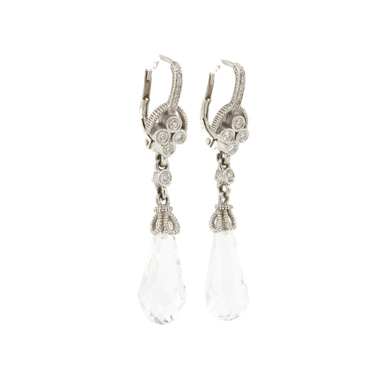 Load image into Gallery viewer, Judith Ripka Diamond Briolet Hanging Earrings
