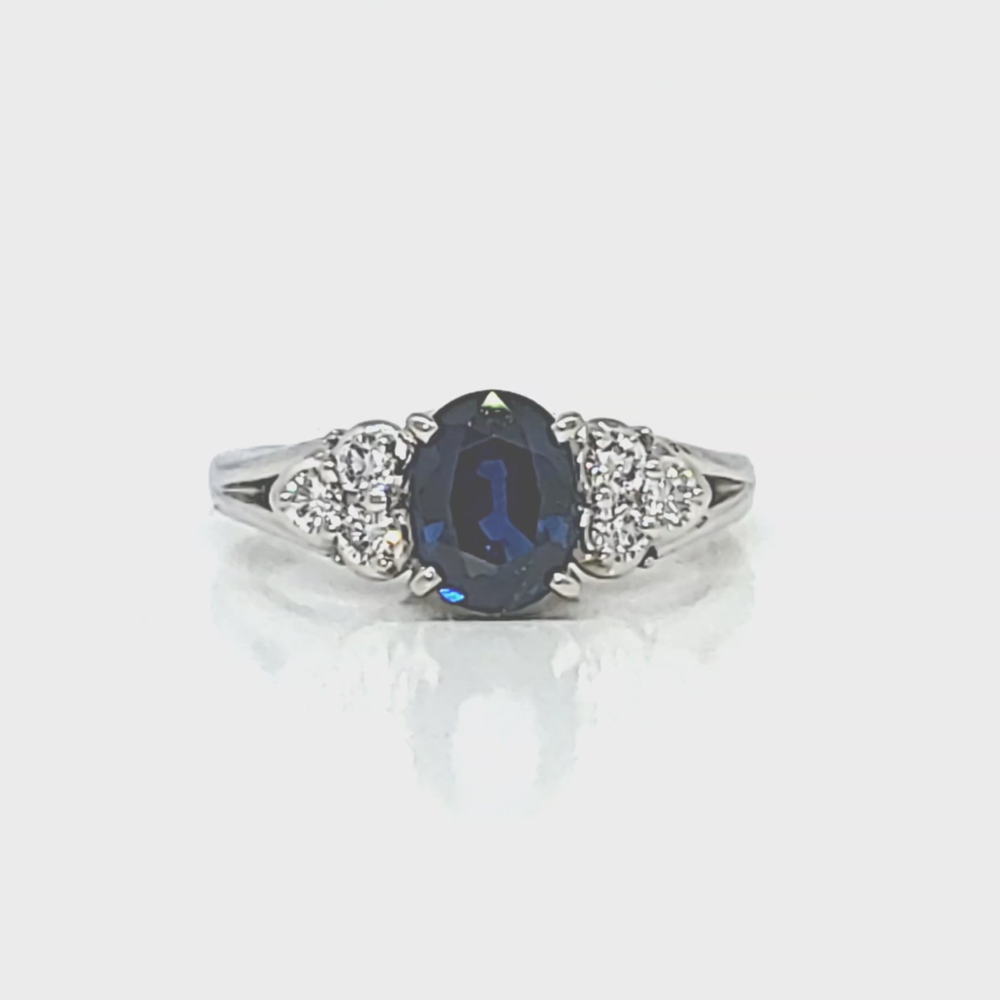 Load and play video in Gallery viewer, Mikimoto Diamond &amp;amp; Sapphire Ring in Platinum

