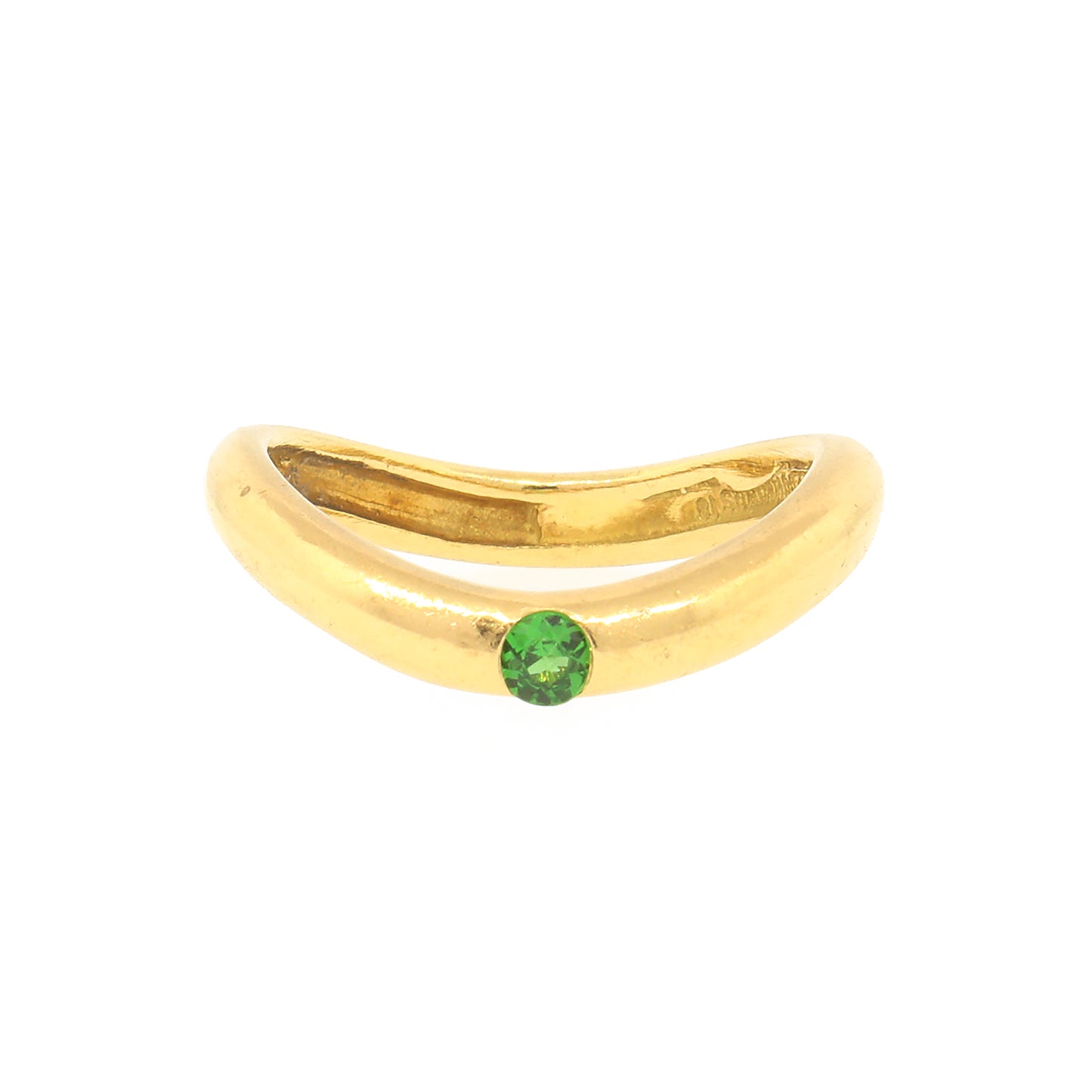 Angela Cummings Chrome Diopside Gold Curved Ring Size 8.5