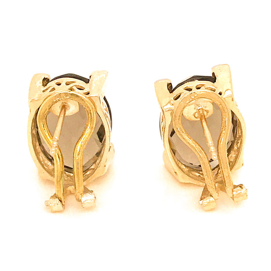 14k Gold Diamond and Topaz Earrings