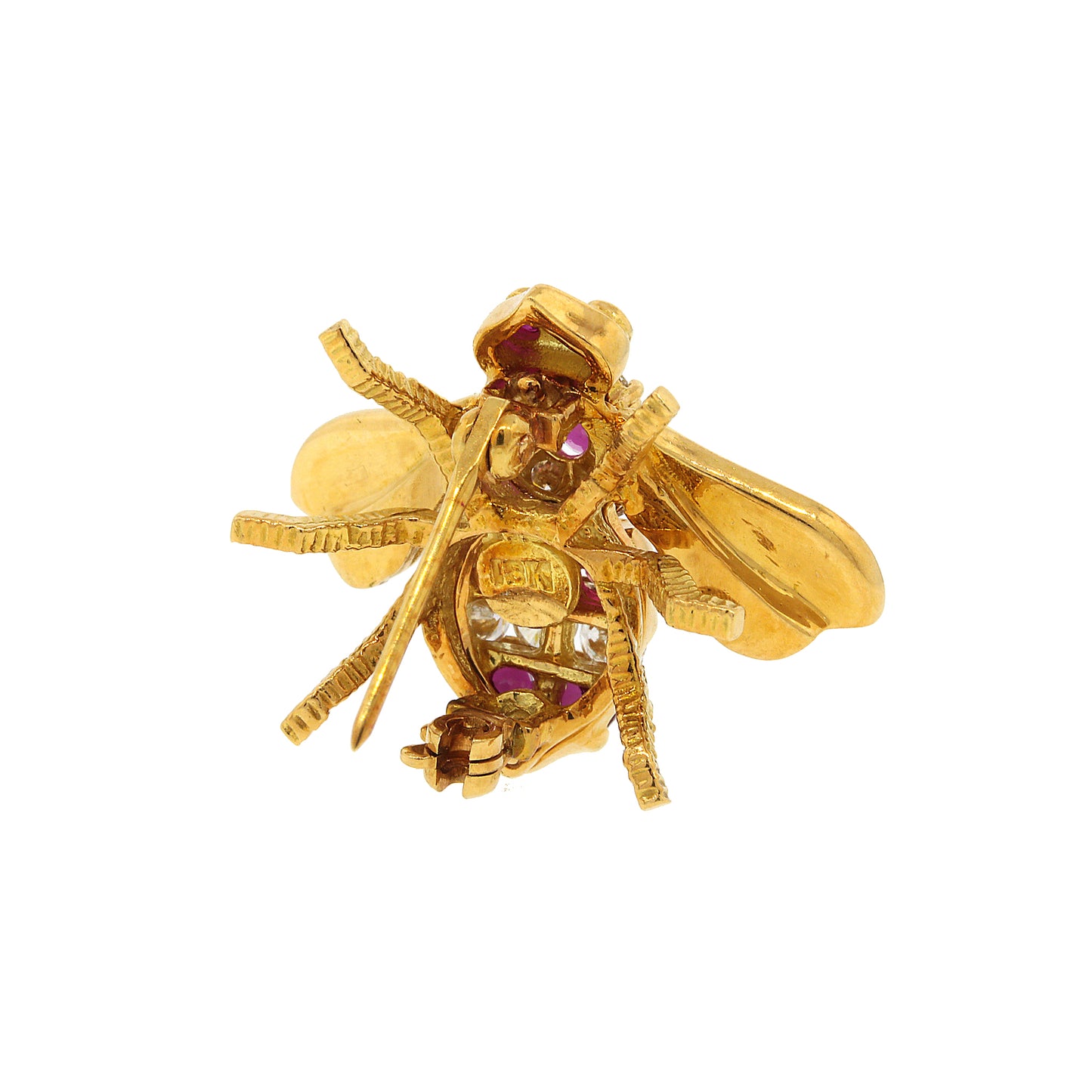 Ruby and Diamond Bee Pin