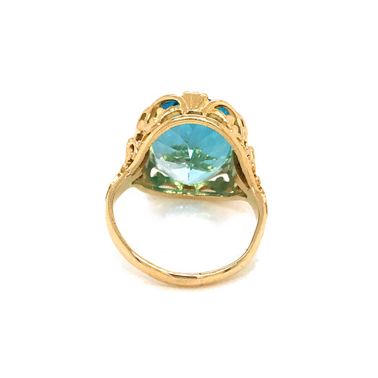 Art Nouveau Topaz Ring in 14k Gold
