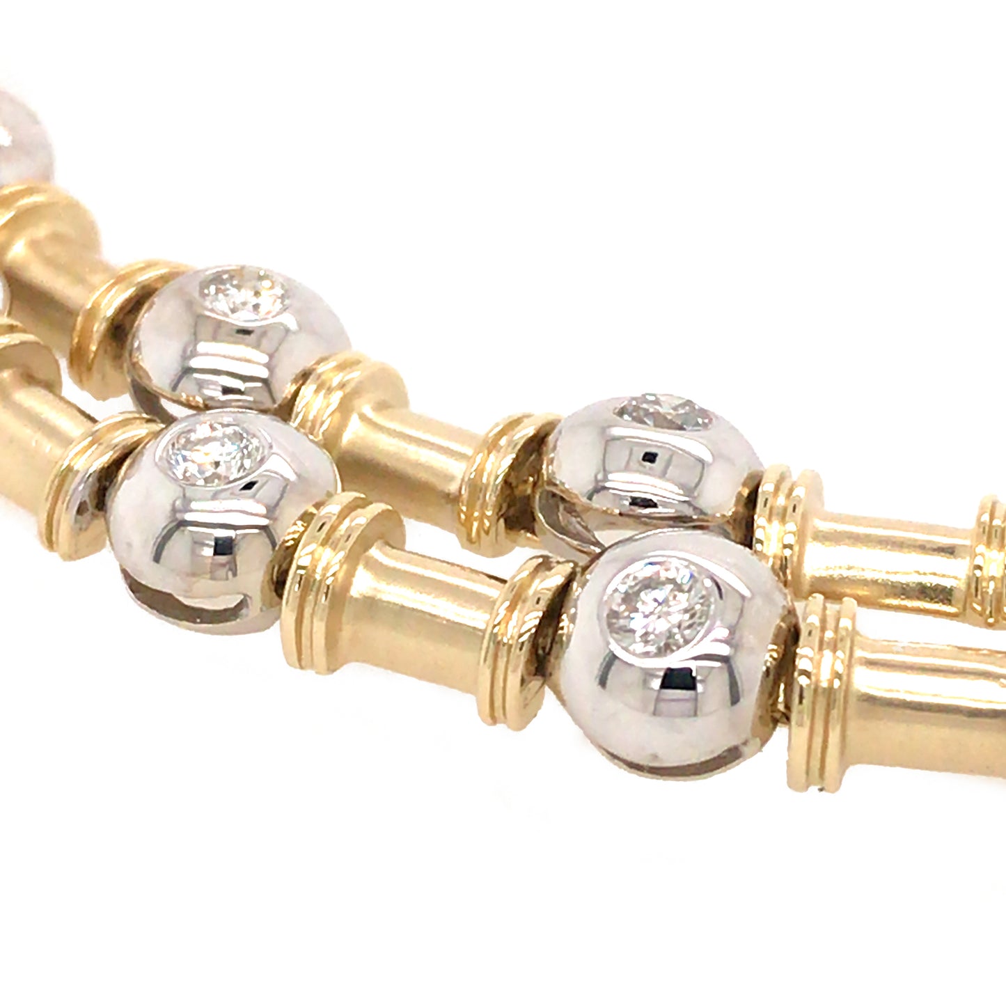 14k Two Tone Gold Diamond Bezel Bracelet