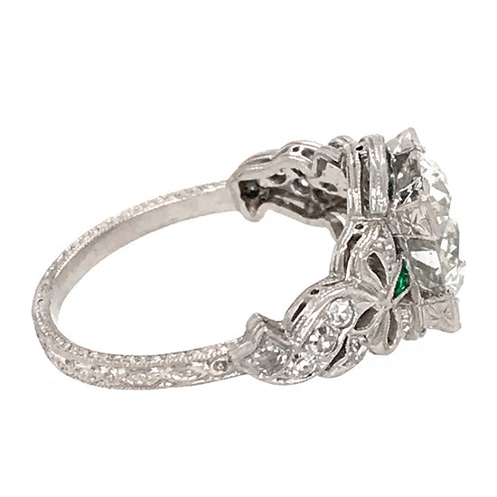 Load image into Gallery viewer, Platinum Art Deco Round Diamond Engagement Ring

