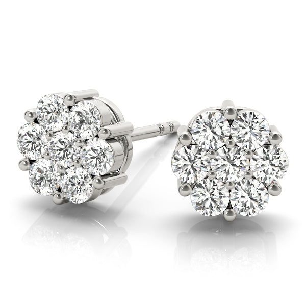 Load image into Gallery viewer, Classic 2.10 carat Diamond Cluster Earrings
