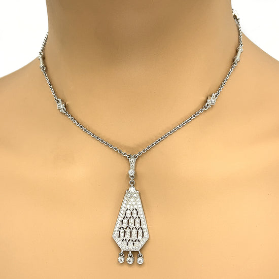 Judith Ripka Vintage Diamond  Pendant Necklace