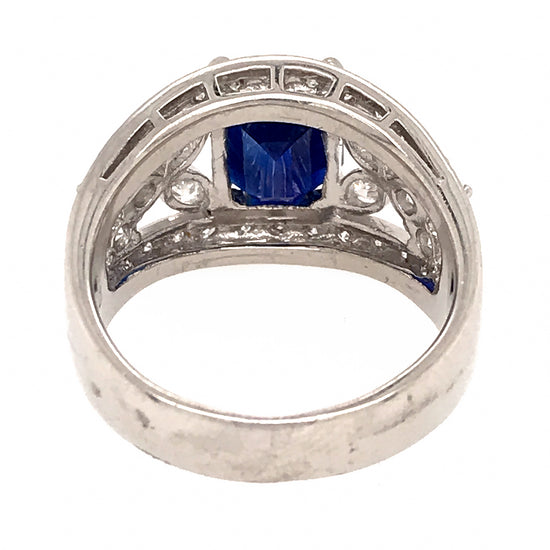Platinum Sapphire and Diamond Ring