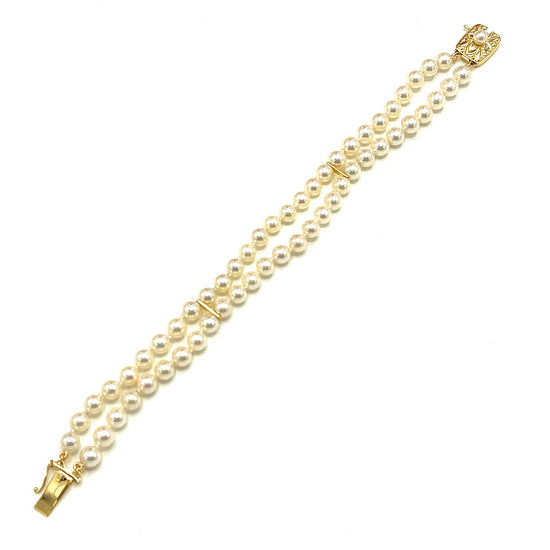 Mikimoto Double Strand Pearl Bracelet