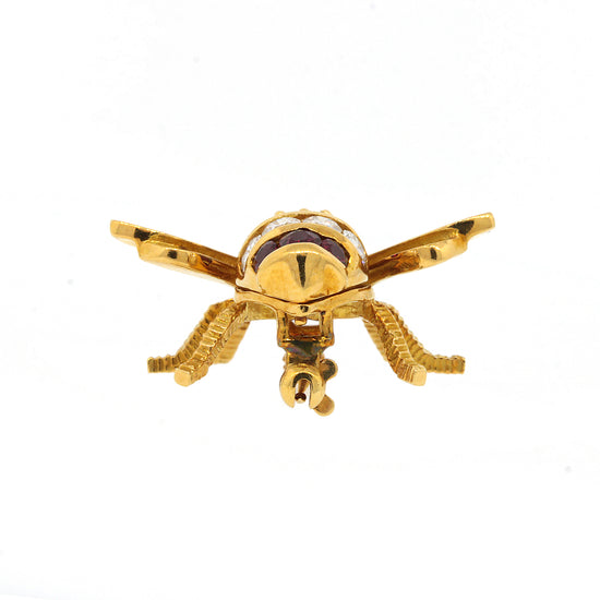 Ruby and Diamond Bee Pin