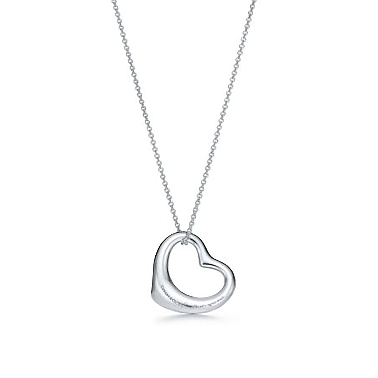 Tiffany & Co. Elsa Peretti Sterling Silver Open Heart Necklace - Ruby Lane