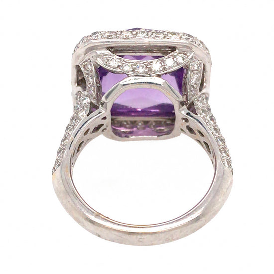 Load image into Gallery viewer, 18k White Gold Amethyst and Diamond Ring
