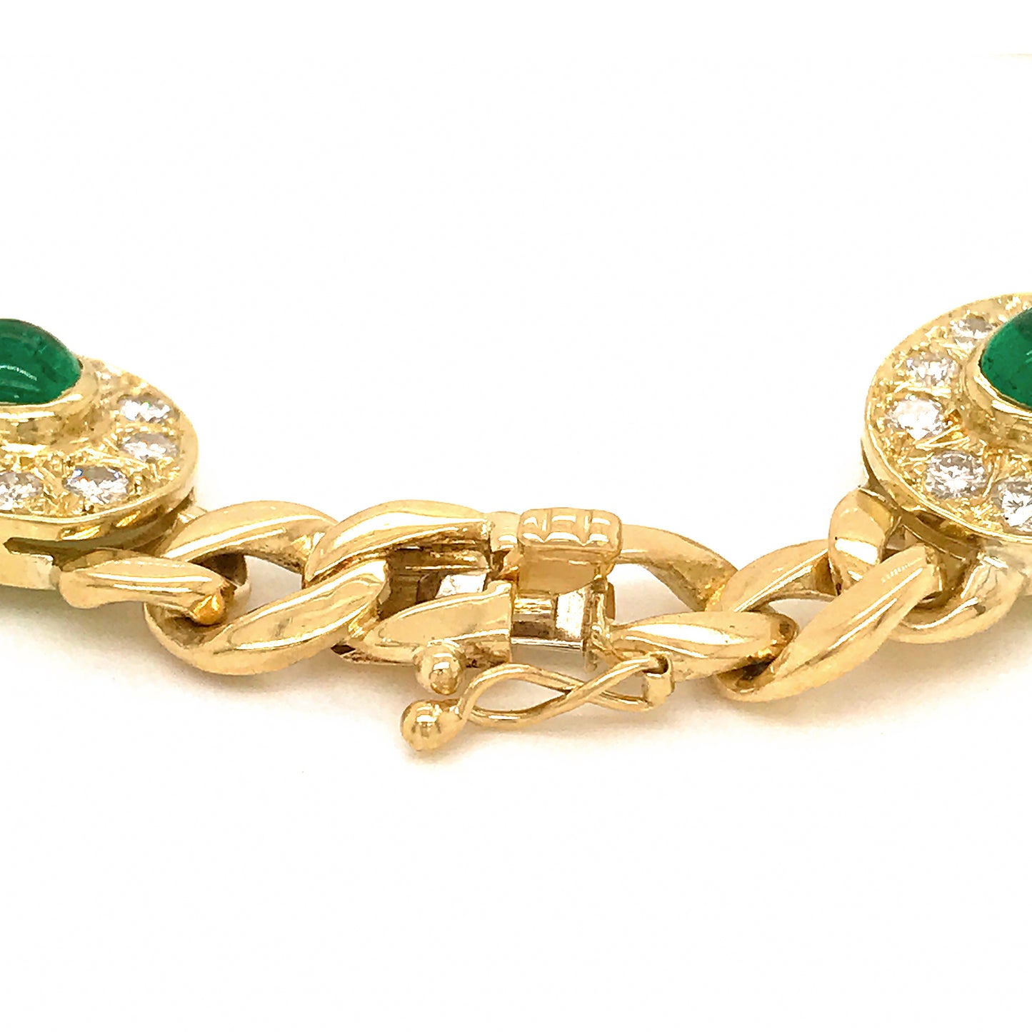 18k Yellow Gold Precious Gemstones and Diamond Bracelet