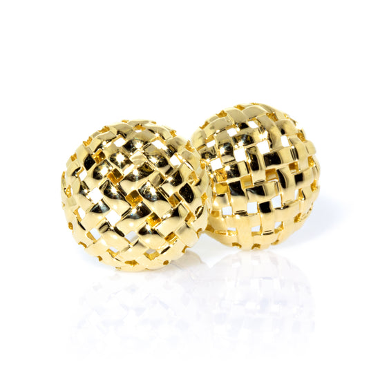 Tiffany & Co. Vannerie BaTiffany & Co. Vannerie Basket Weave Yellow Gold Cufflinkssket Weave Yellow Gold Cufflinks