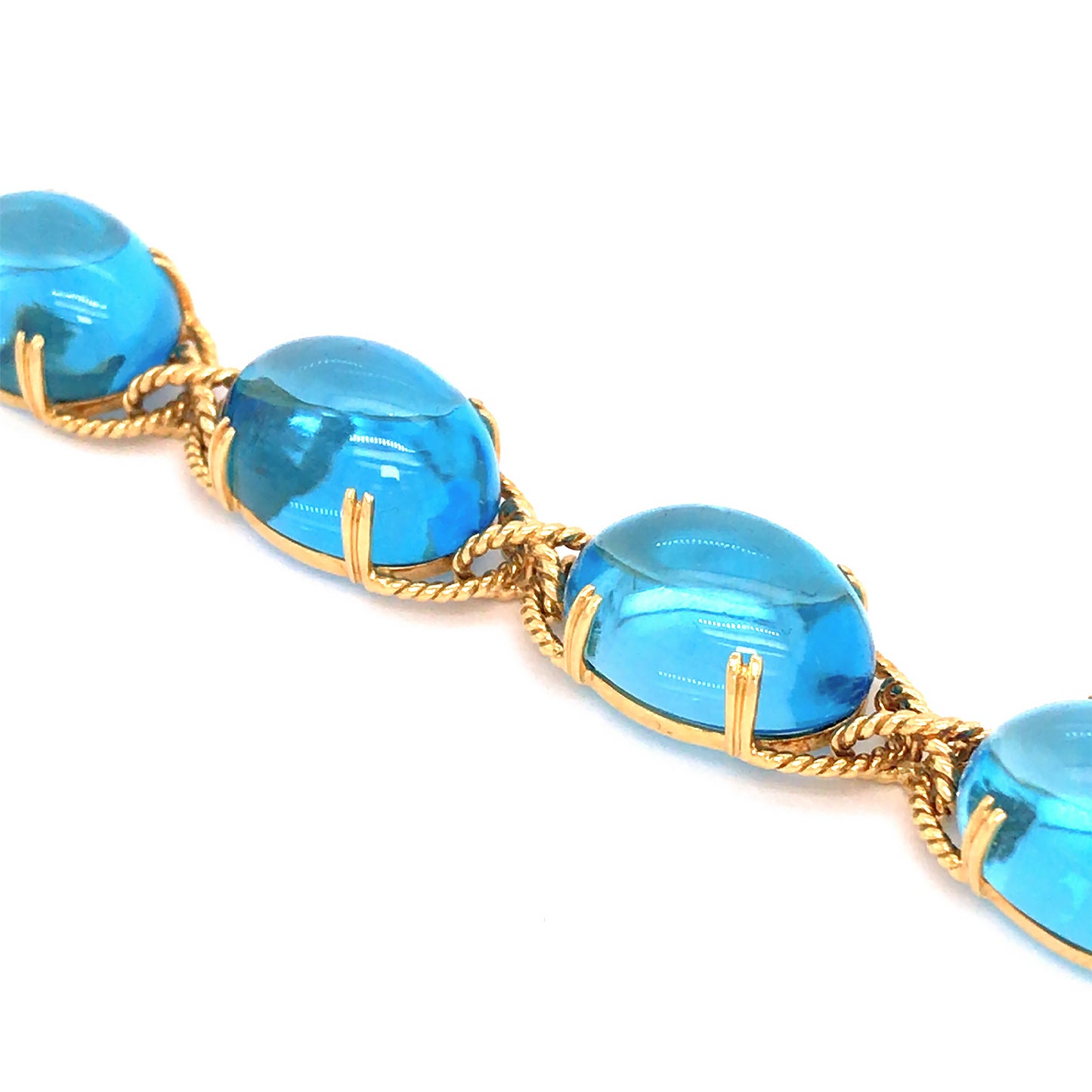 18k Yellow Gold Swiss Blue Topaz Bracelet