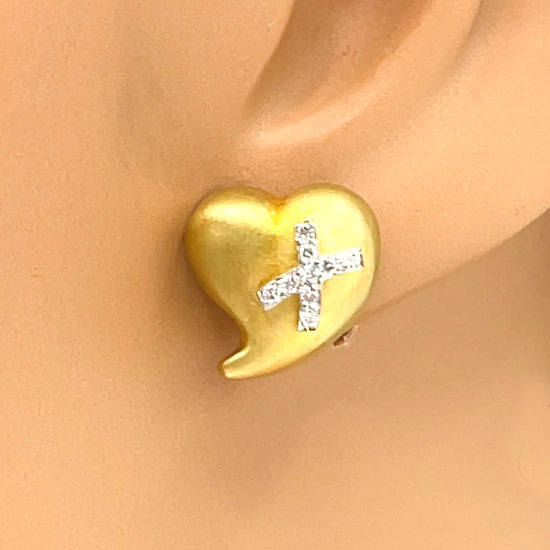 Load image into Gallery viewer, Yellow Gold XO Diamond Stud Earrings
