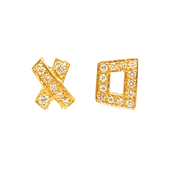 Small XO Love Diamond Stud Earrings