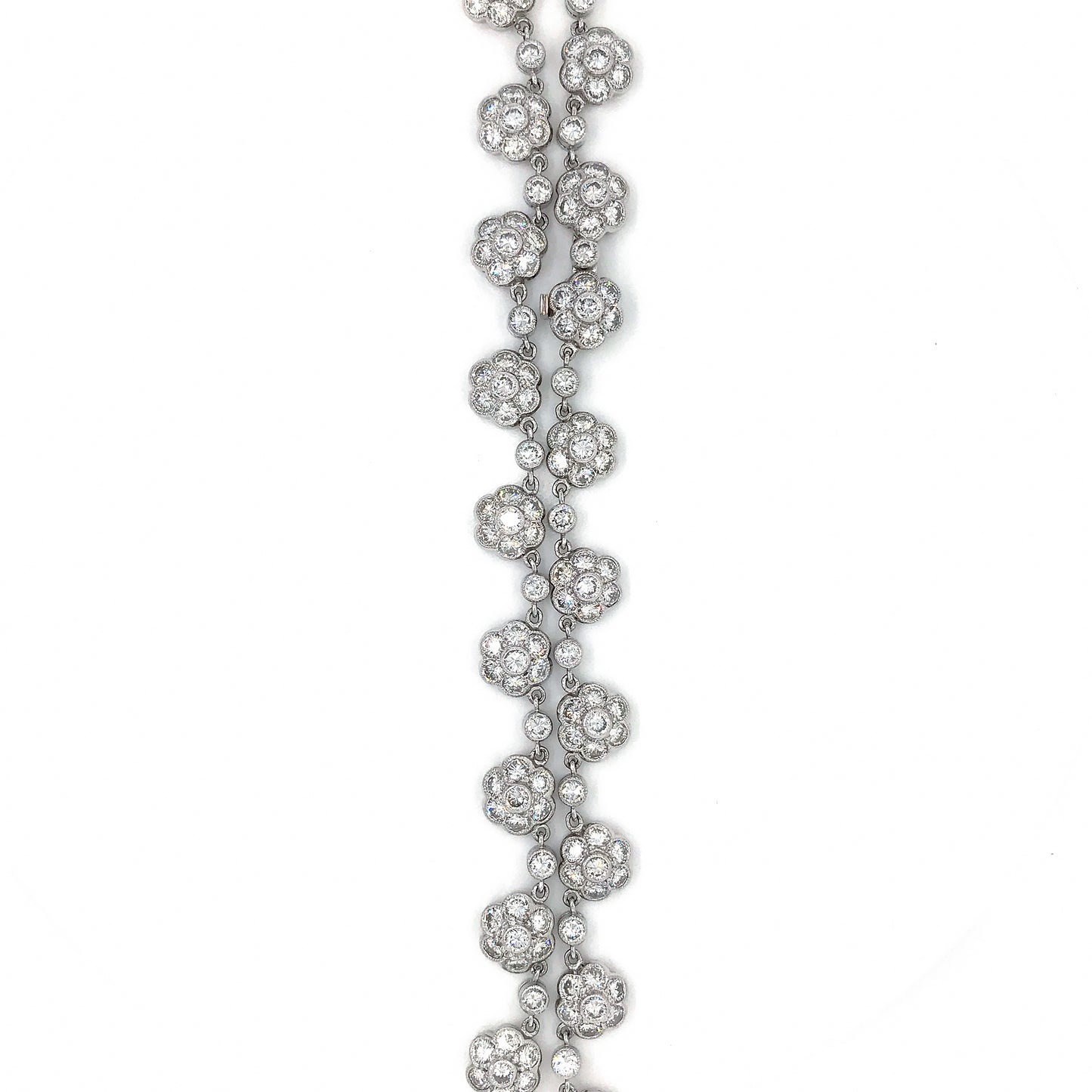 Vintage Diamond & White Gold Flower Necklace