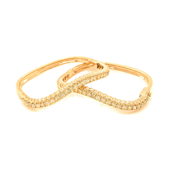 Load image into Gallery viewer, 14K Yellow Gold Diamond Nesting Bangle Bracelet
