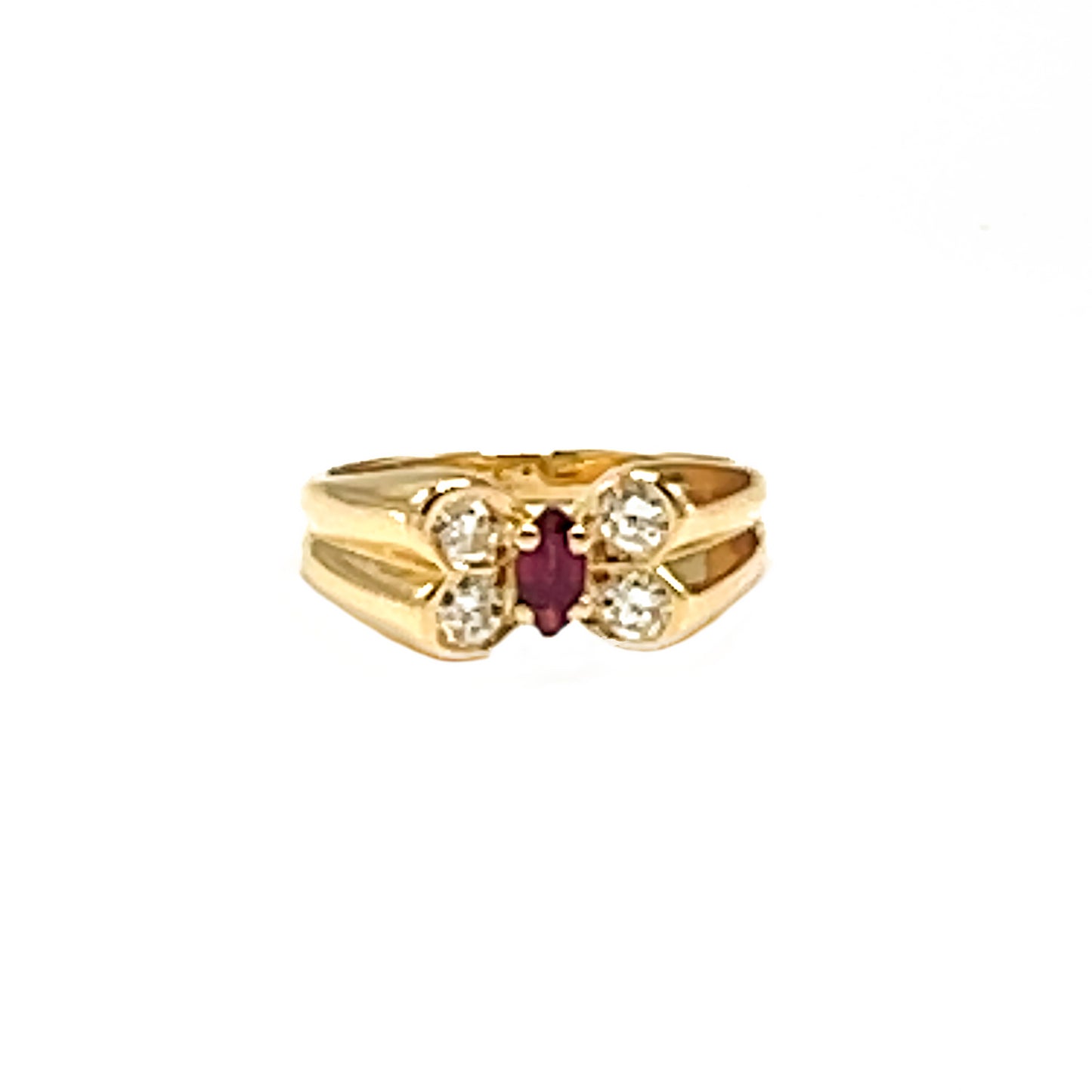 Van Cleef and Arpels Ruby and Diamond Butterfly Ring