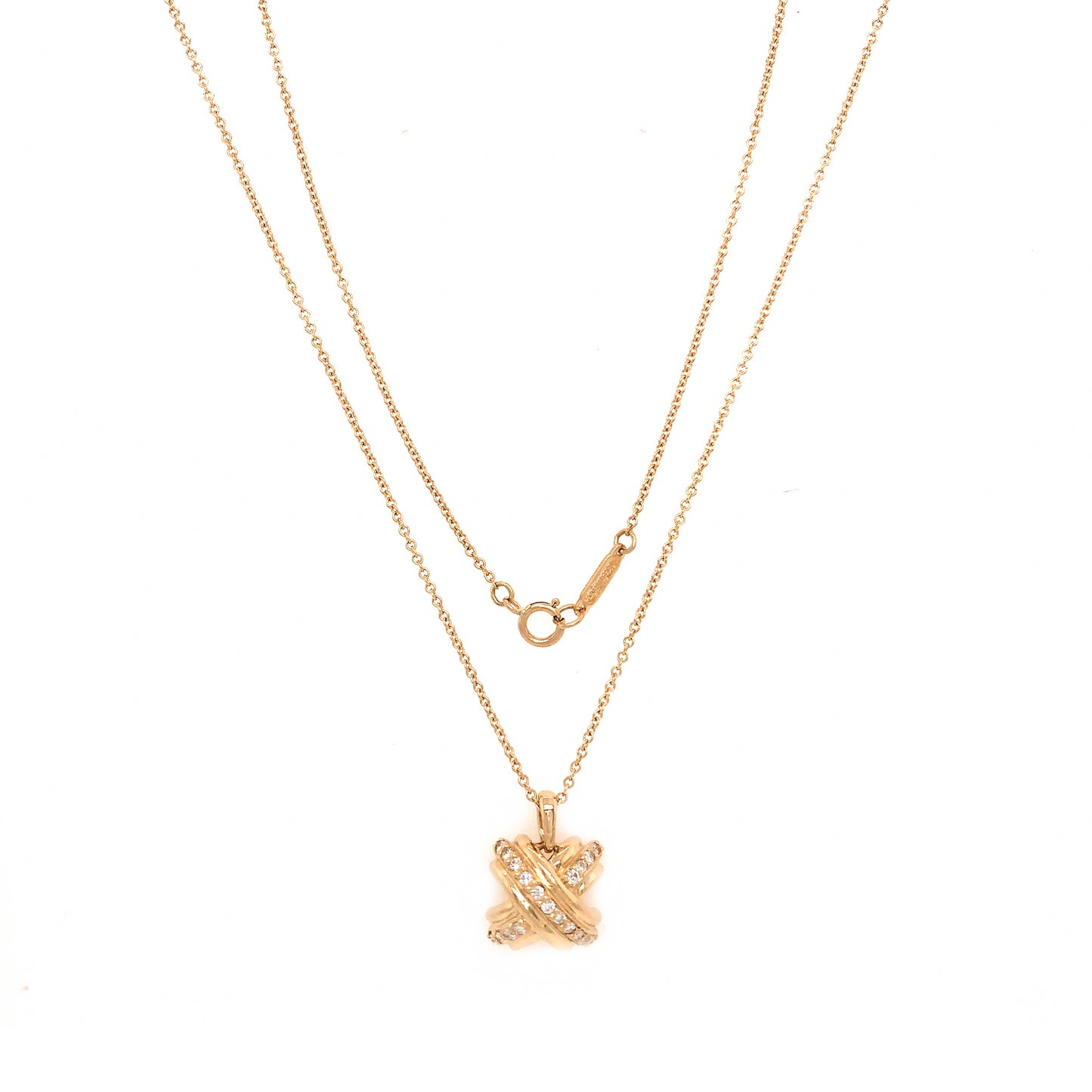 Atlas® X Pendant in Rose Gold with Diamonds, Large | Tiffany & Co.