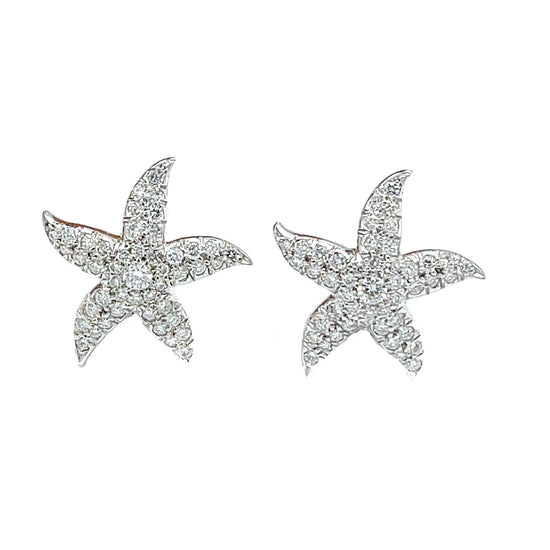Starfish Diamond Stud Earrings