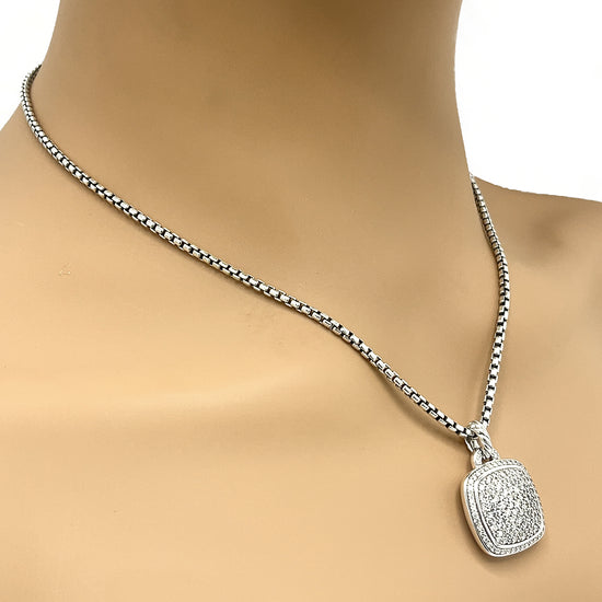 David Yurman Albion  Pendant with Pave Diamond Necklace