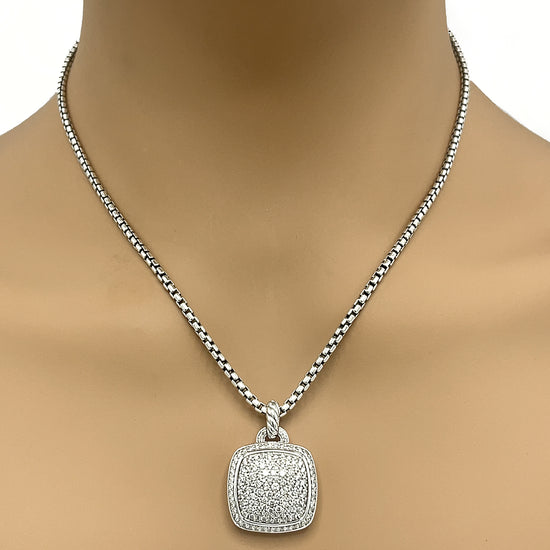 David Yurman Albion  Pendant with Pave Diamond Necklace