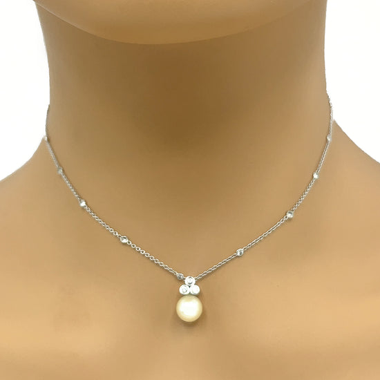 Load image into Gallery viewer, Diamond By the Yard Pearl Pendant Necklace
