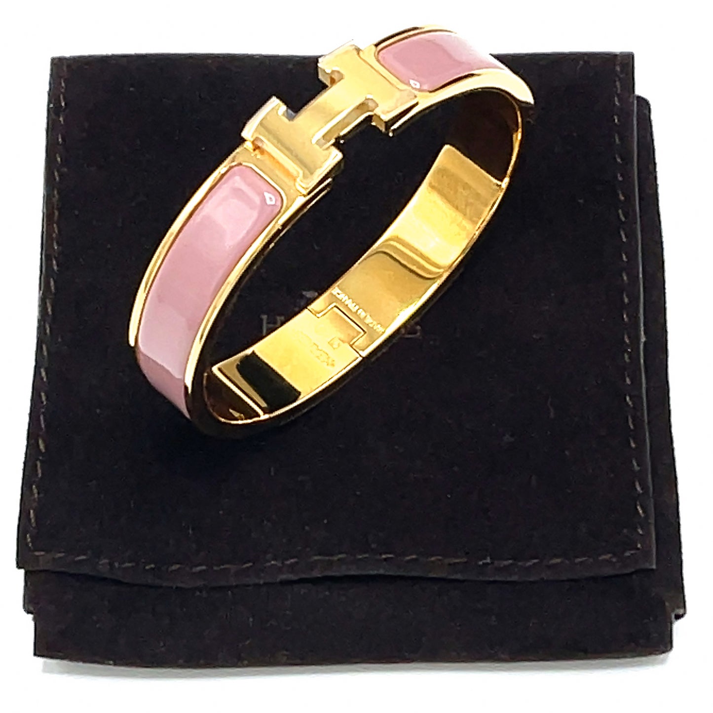Hermes Collier de Chien Bracelet 130 Diamonds 18k Rose Gold Size Small |  Mightychic