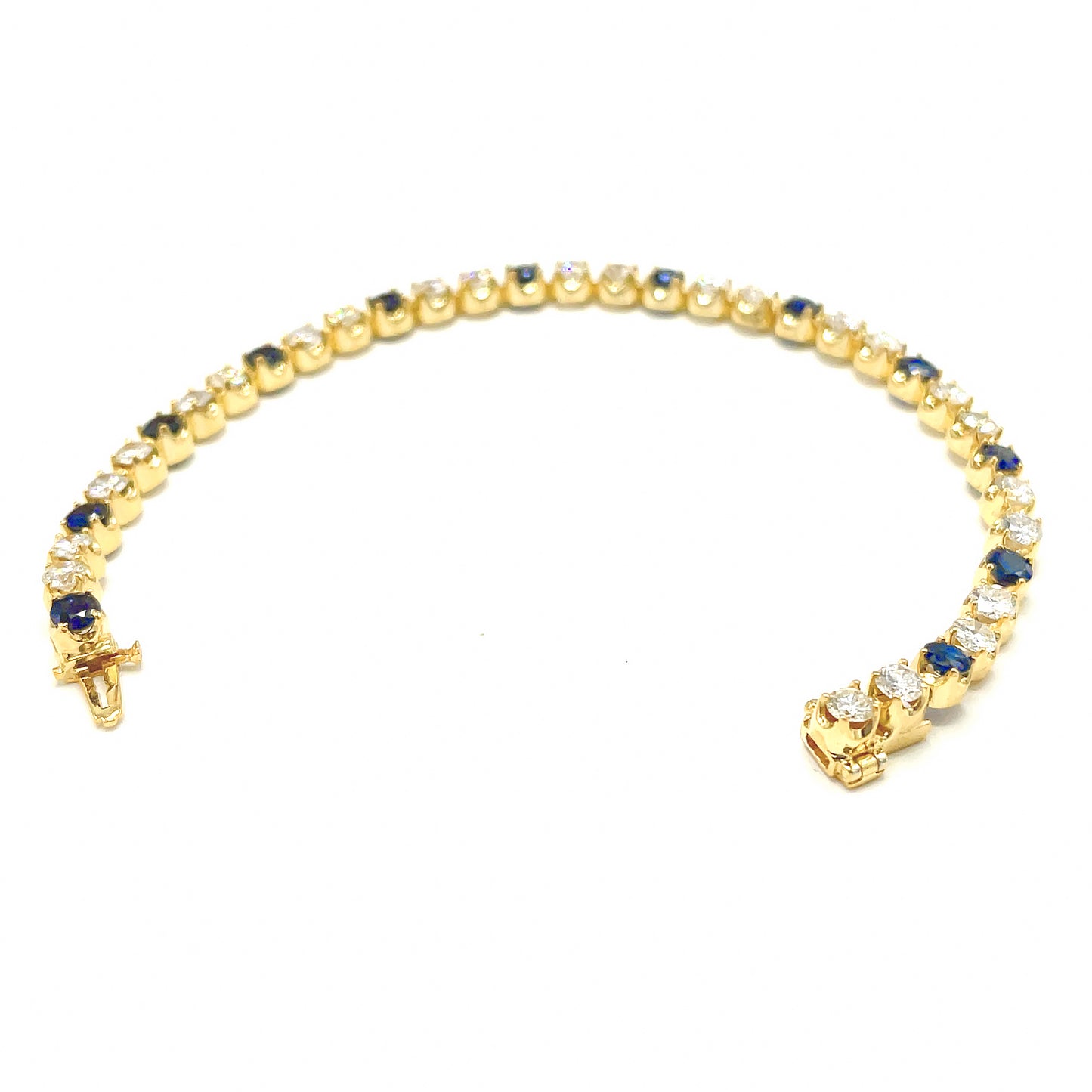 Classic Diamond and Sapphire Tennis Bracelet