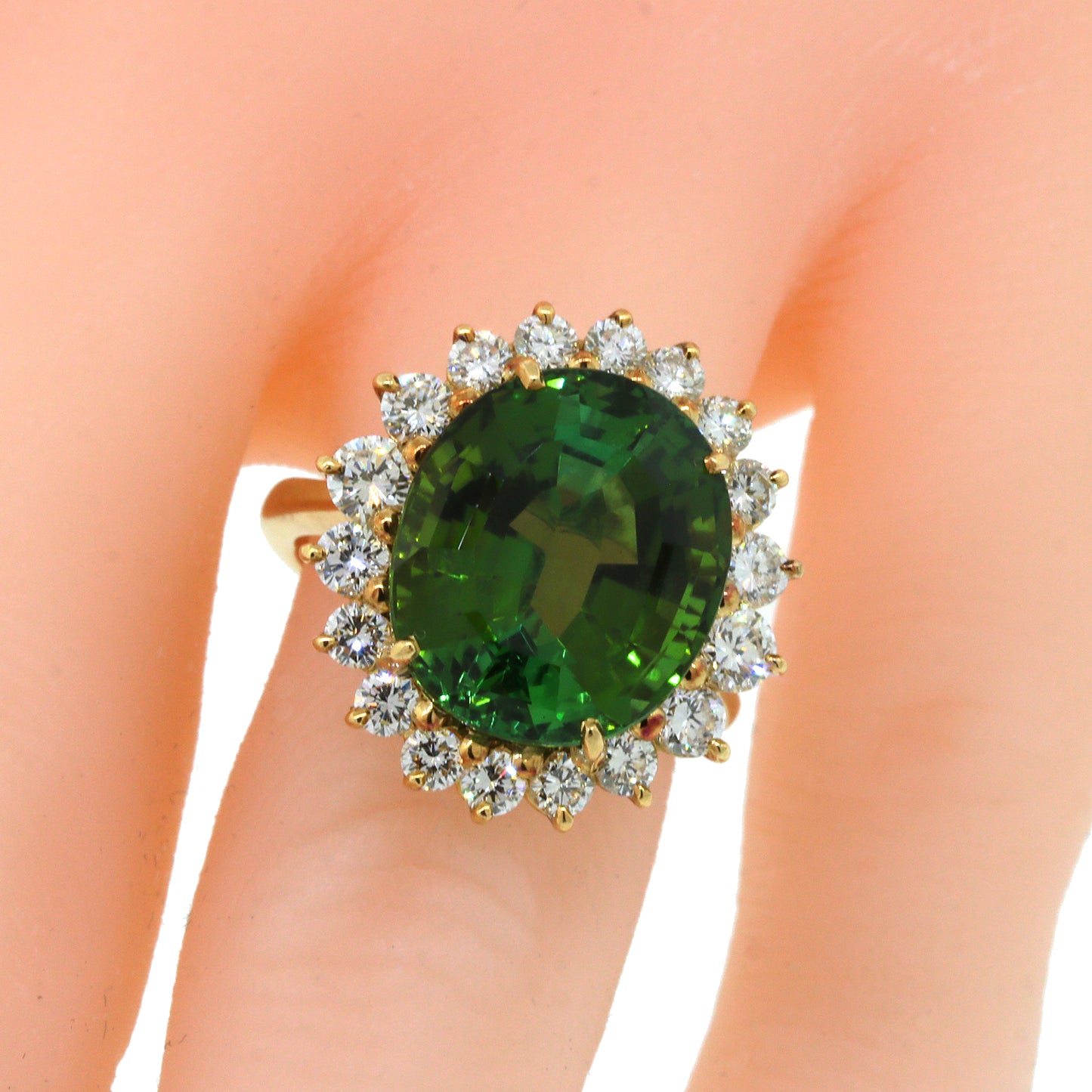 18k White Gold Genuine 1.33 Cttw Blue Green Tourmaline Ring – Exeter  Jewelers
