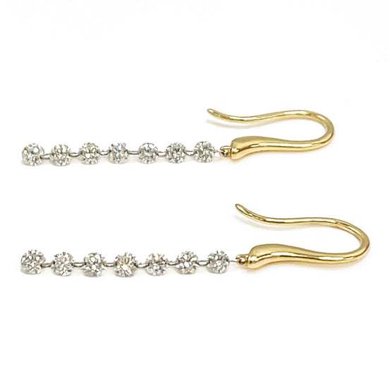 Load image into Gallery viewer, 18k Yellow Gold Dangle Diamond Earrings
