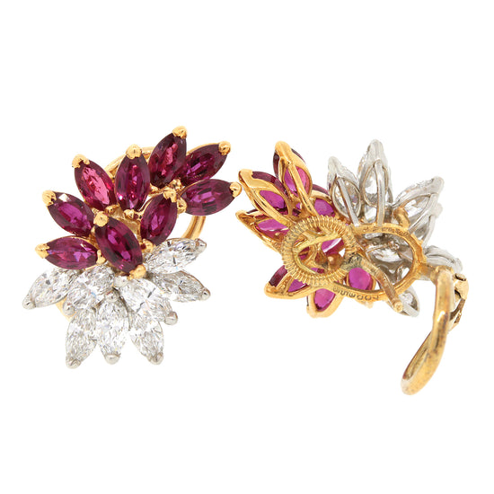 Load image into Gallery viewer, Ruby and Diamond Earrings
