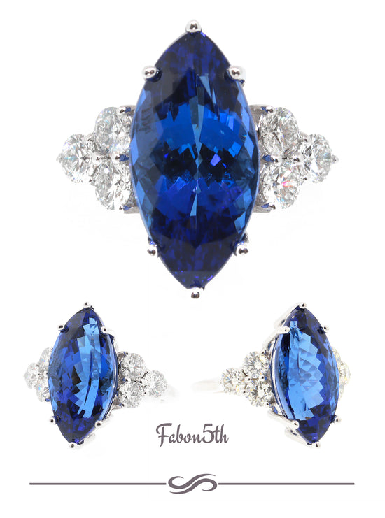 Rare Gemstone-Quality Tanzanite & Diamond Ring