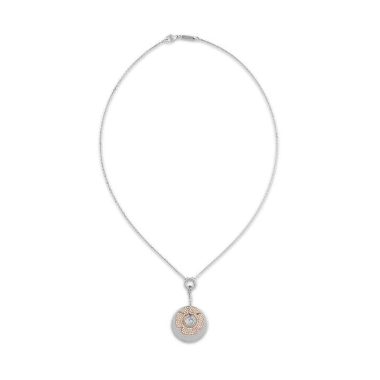 Chopard 18K White & Rose Gold Diamond Necklace Length: 16"