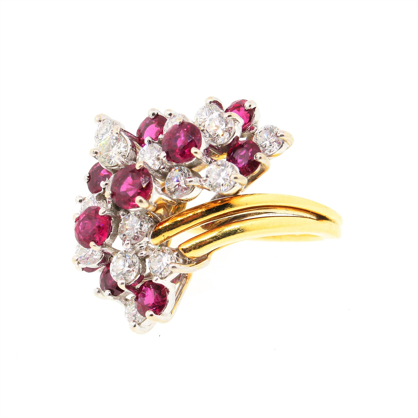 Load image into Gallery viewer, Ruby and Diamond Waterfall Ring
