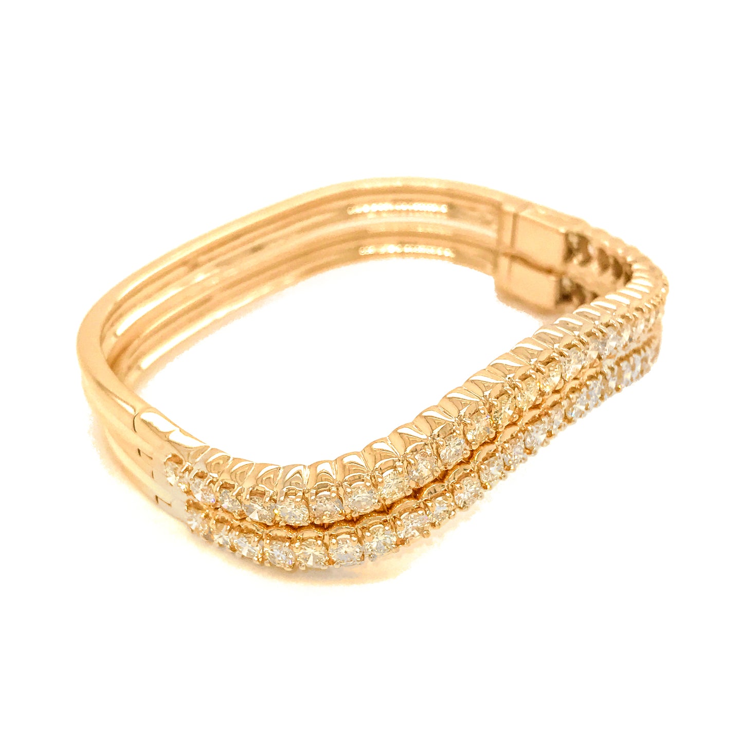 Load image into Gallery viewer, 14K Yellow Gold Diamond Nesting Bangle Bracelet
