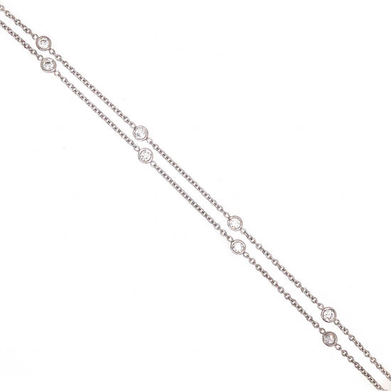 18k White Gold Diamond By The Yard Necklace