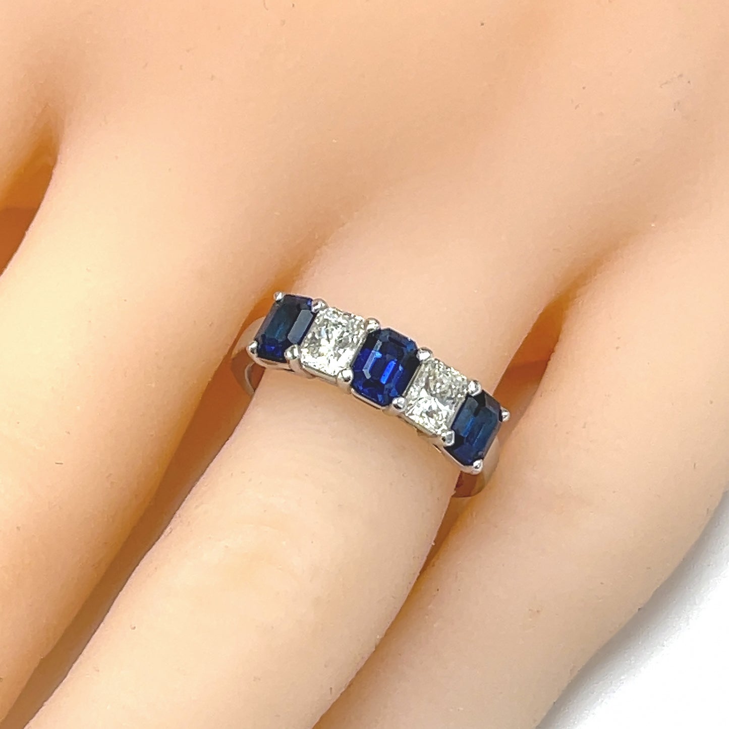 Platinum Sapphire and Diamond Ring