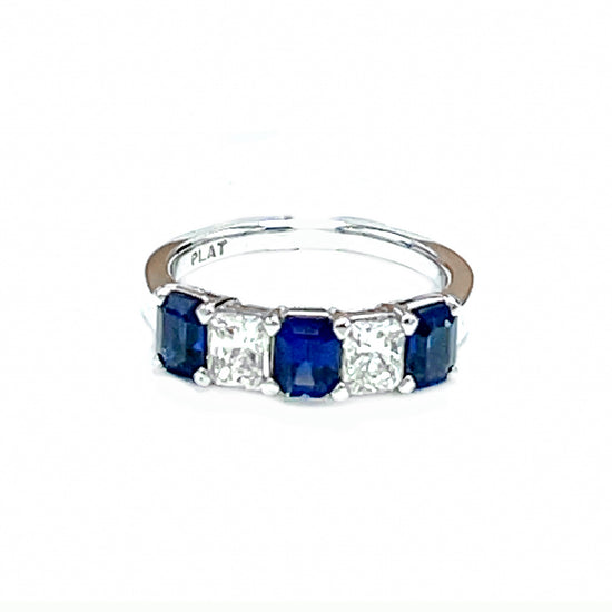 Platinum Sapphire and Diamond Ring