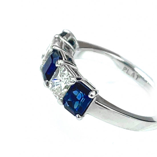 Platinum Sapphire and Diamond Ring
